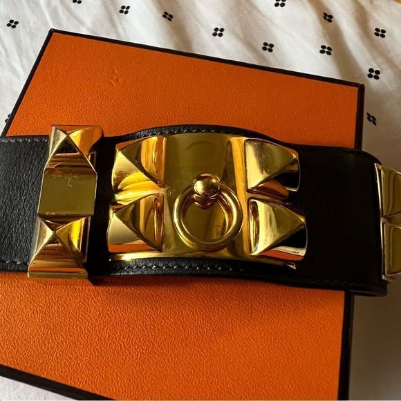 Hermes Box Collier de Chien CDC bracelet cuff S chocolate GHW - Picture 4 of 11